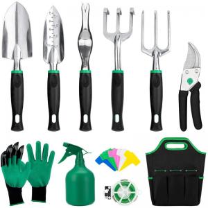 Quality Customizable Horticultural Set Alloy Steel Hand Tool Garden Tool Sets for Women Kids Starter Kit with Garden Bag for sale