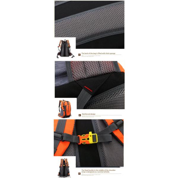 Multicolor Unisex Waterproof Hiking Backpack Polyester Material