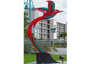 Quality Custom Modern Painted Public Art Stainless Steel Flying Bird Sculpture for sale