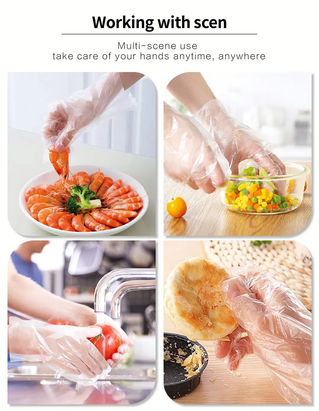 Disposable PVC Gloves for Ladies Handmade PE Material for Household Use Wholesale Disposable Hand Gloves