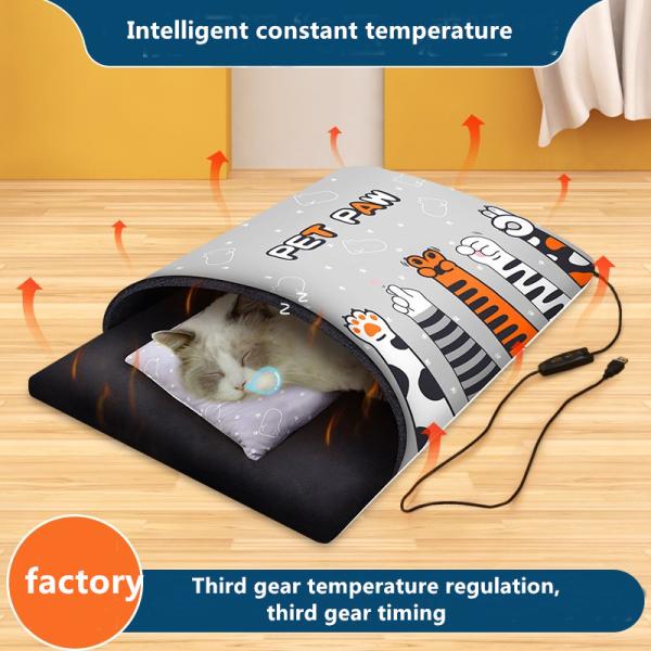USB Electric Constant Temperature Heated Dog Bed Removable Washable Cat Nest Mat