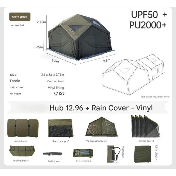 13㎡ Hub Station Hexagon Portable Overnight Accommodation Camping Module Inflatable Tent