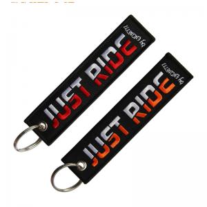 Quality PMS Color Embroidered Keychain Tag 150*25MM Personalized Embroidered Keychains for sale