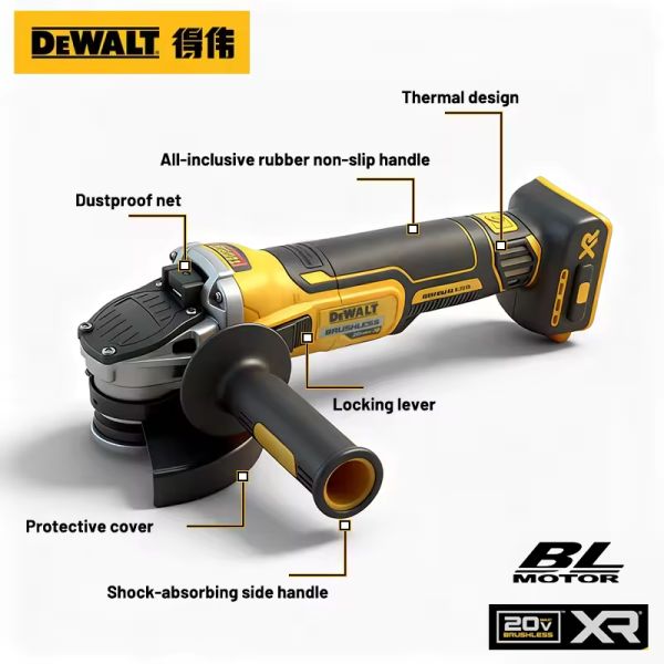 DCG405B Brushless Angle Grinder DEWALT 20V MAX XR With Kickback Brake