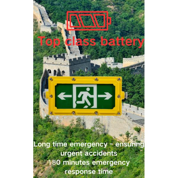 Battery Back Up Luminaries Atex LED Fireproof Exit Sign Emergency Light with IP65 Waterproof