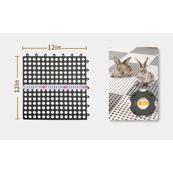 Rabbit Cage Mat Floor Plastic Bunny Resting Mats For Wire Cage Bottom Washable Small Animal Feet Pad With Holes For Chinchilla Ferret Guinea Pig Easy