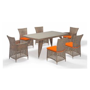 Quality Rust Proof Chair 7 Piece Rattan Table And Chairs SGS Certificate for sale