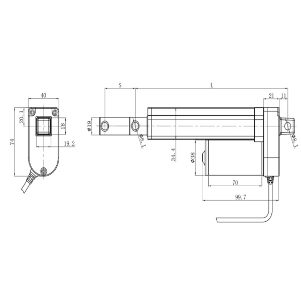 Rainproof U7 Linear Actuator For Household Smart Electric Skylights