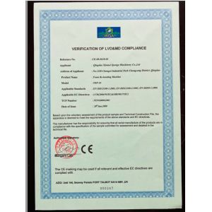 Qingdao Xinmeiteng Sponge Manufacture Co. Certifications