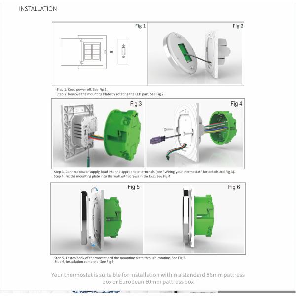 Indoor Smart Round Thermostat 16A Electric Floor Heating Thermostat