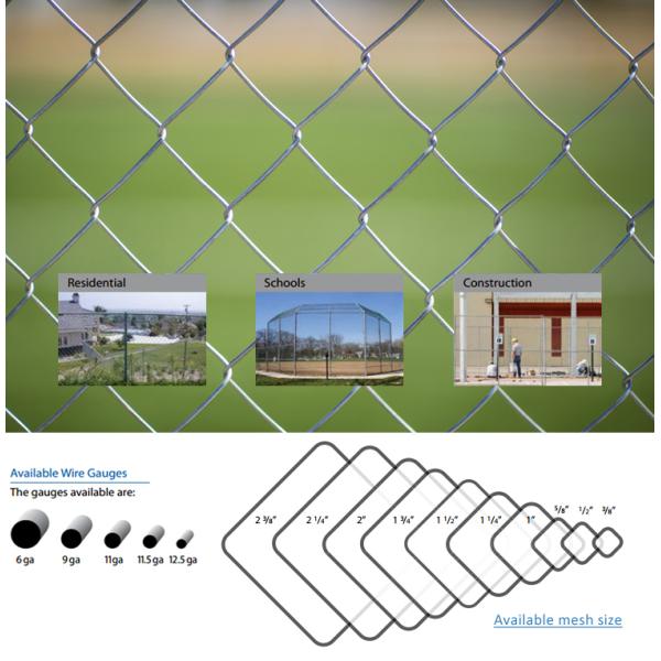 8 Foot Chain Link Fence With Galvanized PVC Coated Mesh Size 60*60mm