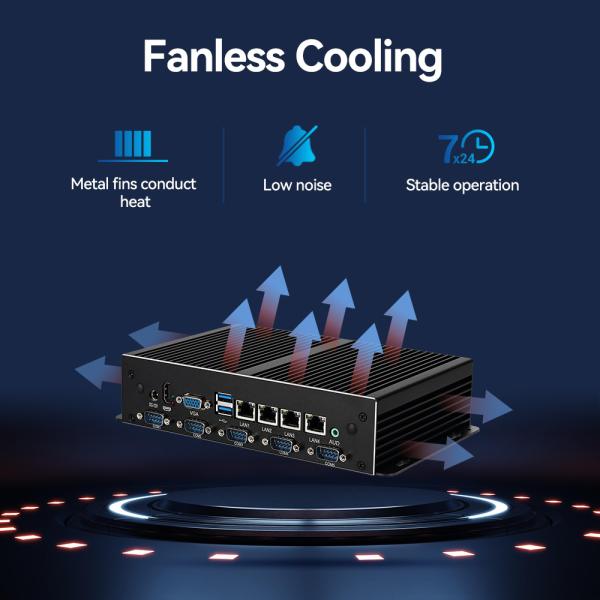 Intel Series Fanless Industrial Mini Computer 4 Gigabit Ethernet LAN 6COM