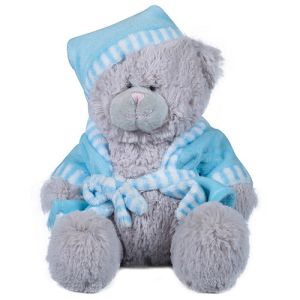 Bear Soft Plush Stuffed Animals Blue / Grey Color Eco Friendly PP Cotton Filler