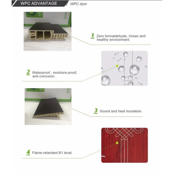 Interior Wood Plastic Composite Door Frame , WPC Solid Door Frame 140mm Width