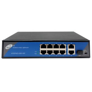 Quality IPC Extender 250m 10/100M 8 Port POE Switch With Fiber Uplink for sale