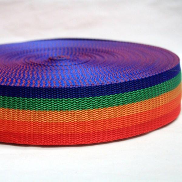 2cm 5cm Rainbow Webbing 0.5mm Thickness Woven Polypropylene Webbing
