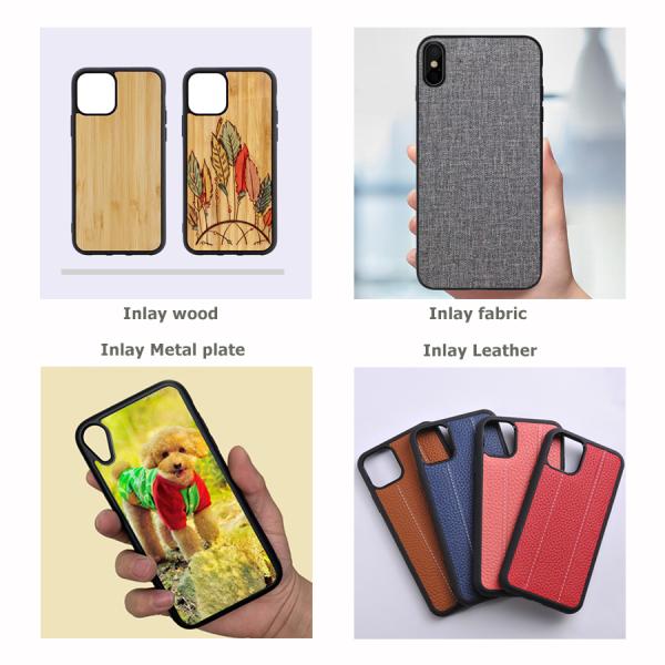 Shockproof Groove Phone Case Inlay Leather Wood Blank Mobile Cover For IPhone