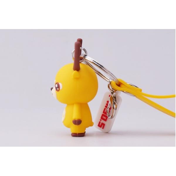 Promotional Soft PVC Rubber Miniature Key Chain and Strap With Logo Moulded In or Pad Printed On