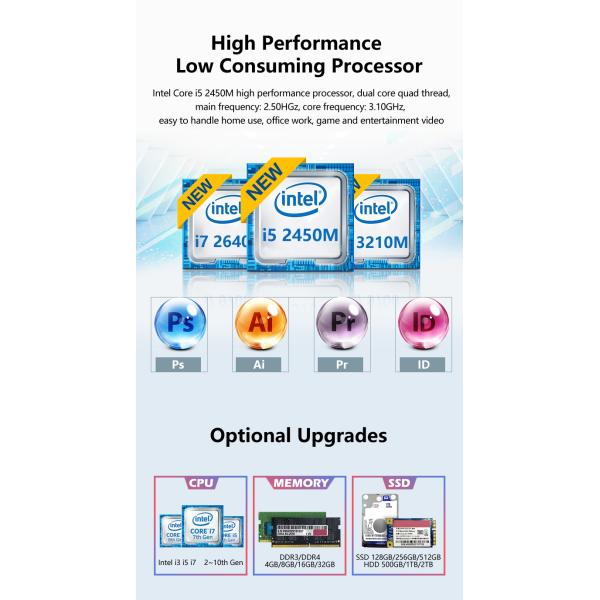 1ms Response Time 27" All In One Computer with Widescreen Display and i3 i5 i7 i9 CPU