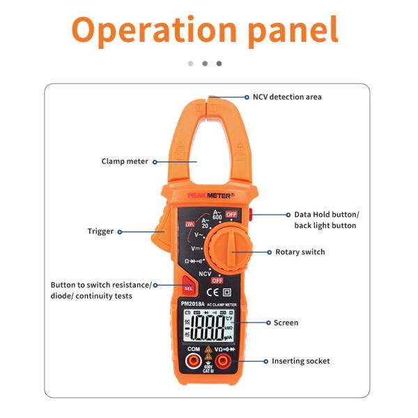 Smart Consise version AC Digital Clamp Meter Auto Power Off Continuity NCV Detection