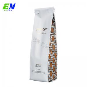 China Custom Side Gusset Pouch Coffee Bag Flat Bottom Plastic Pouch For Coffee Packaging on sale