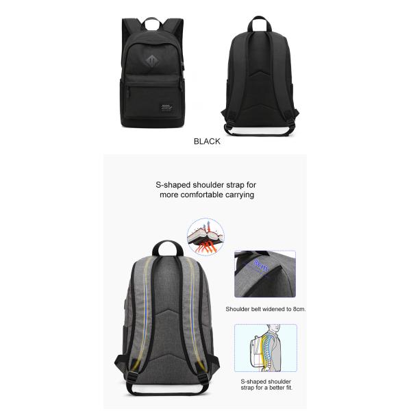 Anti Theft Student School Backpack 18.5L Lightweight Laptop Rucksack