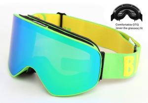 China Interchangeable Snow Goggles Anti - Fog Multi Coloured Frameless Design on sale