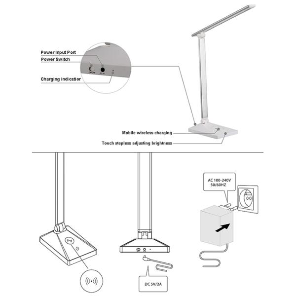 Portable foldable smart led table lamp APP controlled night lamp for bedroom