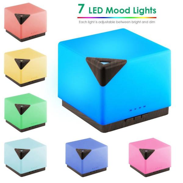 5 In 1 Wood Grain Aromatherapy Diffuser (600ML), Timer and Auto-Off Safety Switch