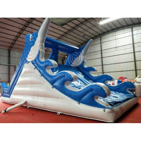 Customized Inflatable Dolphin Water Slide WSS-248 With Air Blower 10x5x5.5m