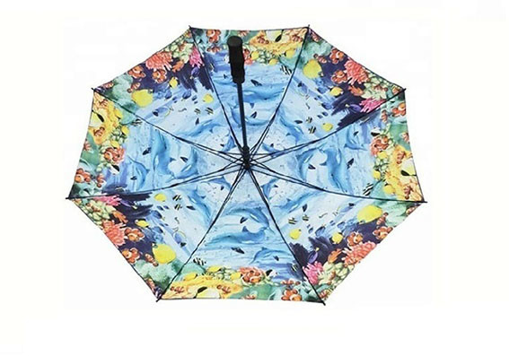 30 Inches Double Layer Golf Umbrella Solid Outsider Full Color Printing Inside Layer