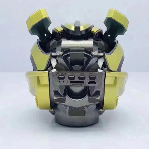 Aluminum ABS Bumblebee Bluetooth Speaker Helmet Stereo Sound With LED Flashing Light