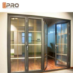 Quality Horizontal Aluminum Folding Doors For Kitchen With Double Tempered Glass for sale