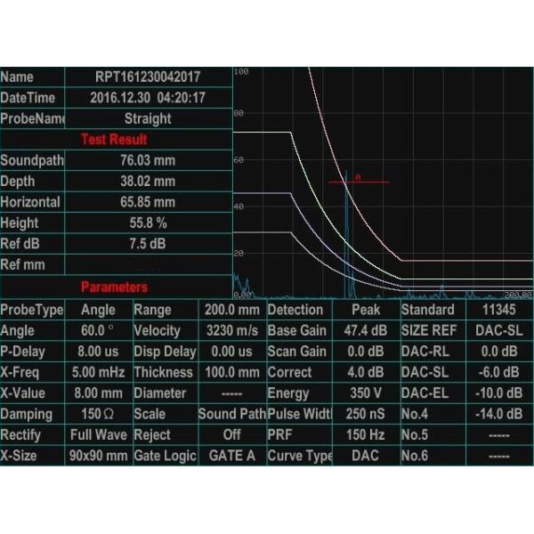 Anti Noise TFD806C Ultrasonic Flaw Detector Probe Frequency 20M Connect Pc