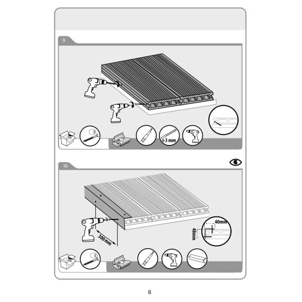 30*51mm Outdoor Plastic Wood Joist Wpc Composite Decking Floor