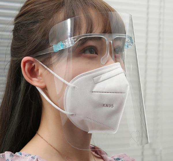 Buy 25*19.5cm Glasses Frame Disposable Face Shield PET Film at wholesale prices