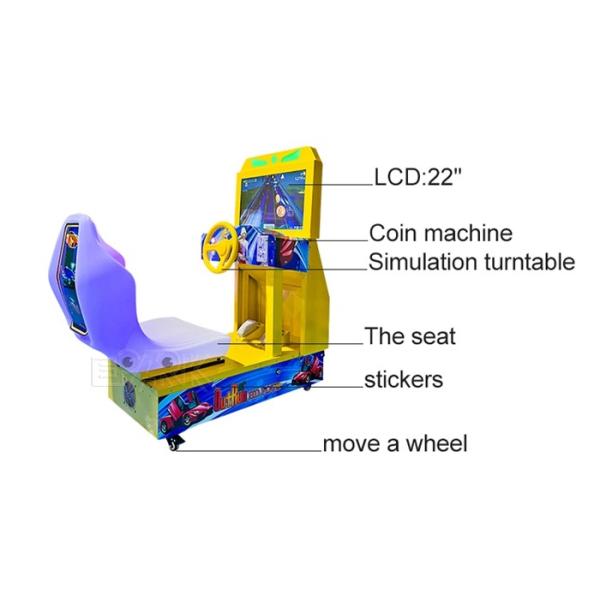 Metal Cabinet Kids Outrun 22" Arcade Racing Simulator Equipment For Sale