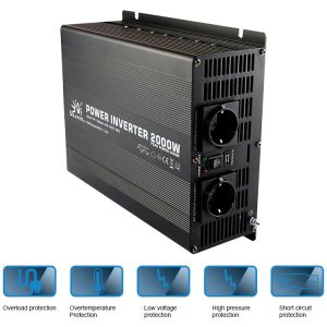 Single Phase Black Modified Sine Wave Power Inverter 2KW for Off Grid Solar