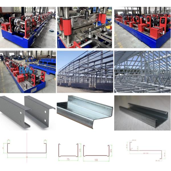 Fully Automatic C Purlin Machine Steel Profile Cz Purlin Roll Forming Machine 3.0mm