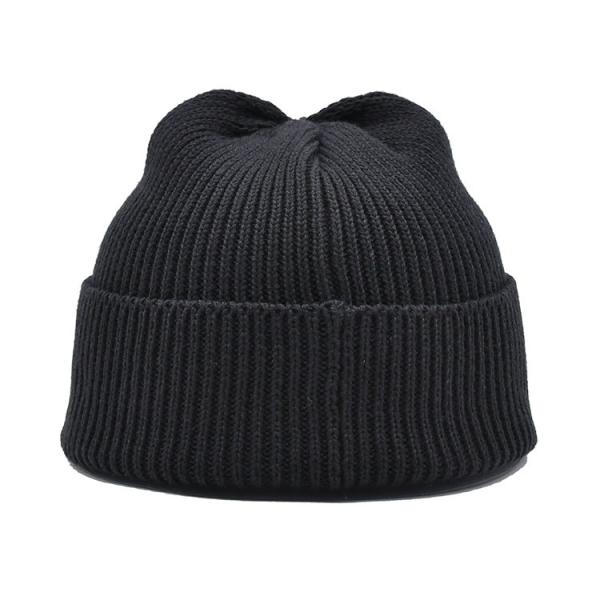Unisex 54cm Embroidered Winter Hats Blank Custom Label Cuffed Plain Knitted Beanie