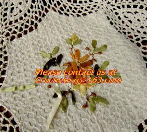 China fashion design crochet hook beige bedspread sheet cotton lace curtain flowers decoration on sale