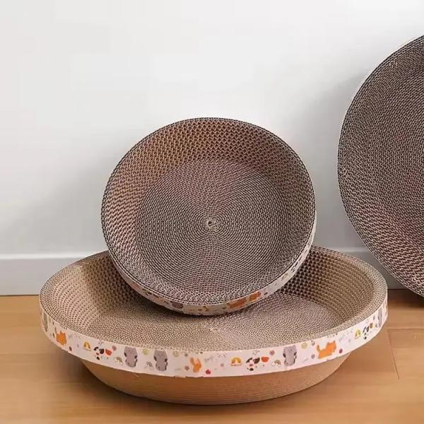 ODM Round Cardboard Cat Scratcher Wear Resistant Cat Scratcher Round
