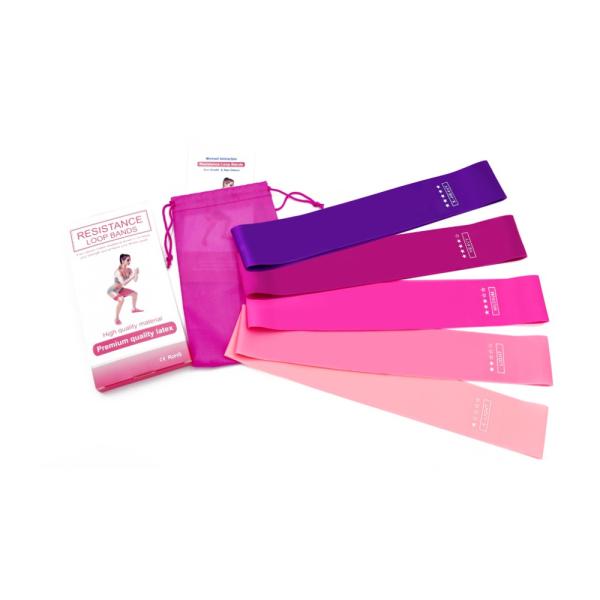 5pcs 18.5cm Natural Latex Resistance Bands Pastel