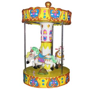 China 3 Seats Carousel Coin Operated Kiddie Ride / Carousel Horse Ride On Toy on sale