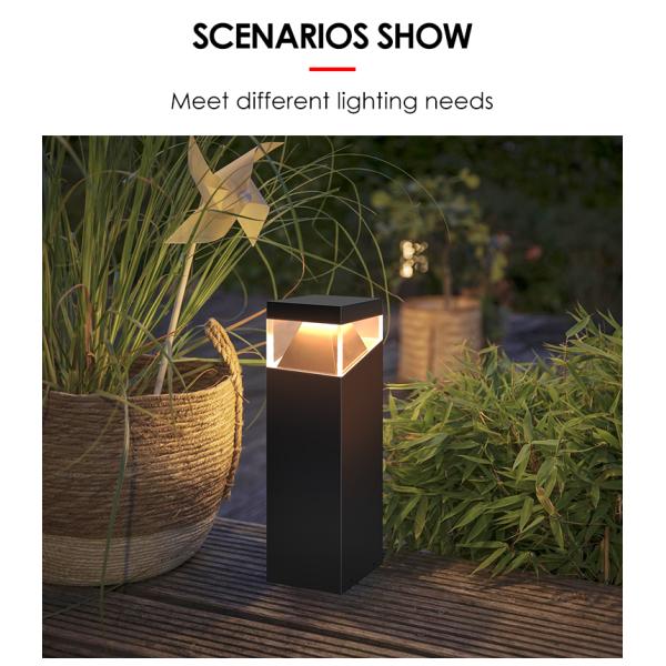 Garden LED Lawn Light Bollard Light Stainless Steel Material AC 220V Anti-UV Square IP65 For Courtyard