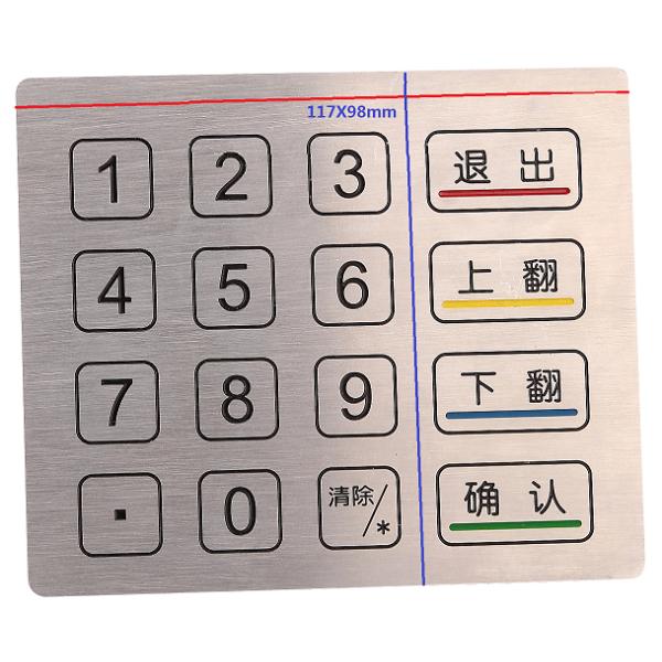 Outdoor anti-vandal and waterproof metal Touch Panel key pad With Usb Interface