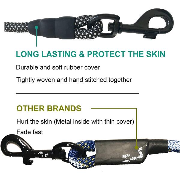 Highly Reflective Nylon Dog Leash Comfortable Handle
