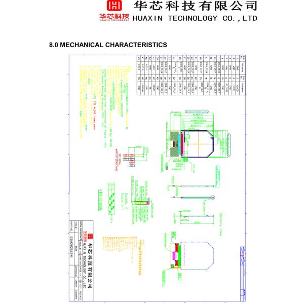 2.54 inch VR TFT display pin definition diagram