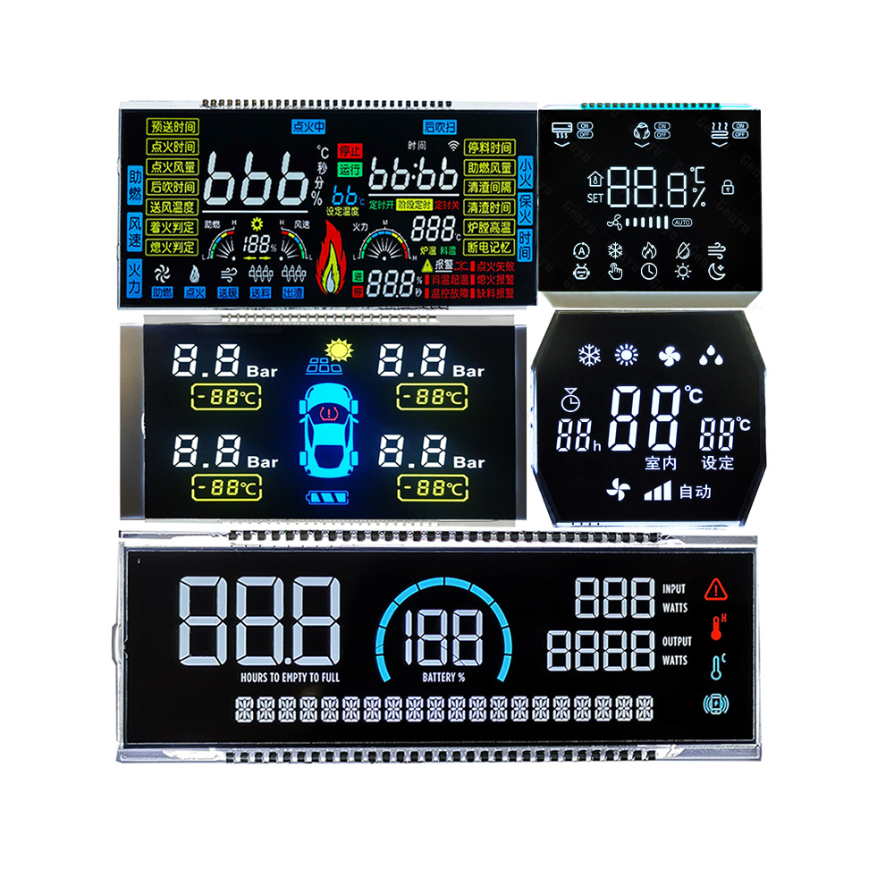 7 Segmental Digital Solar Inverter LCD Display Screen Black VA -20-70C with and Driver IC CS1621