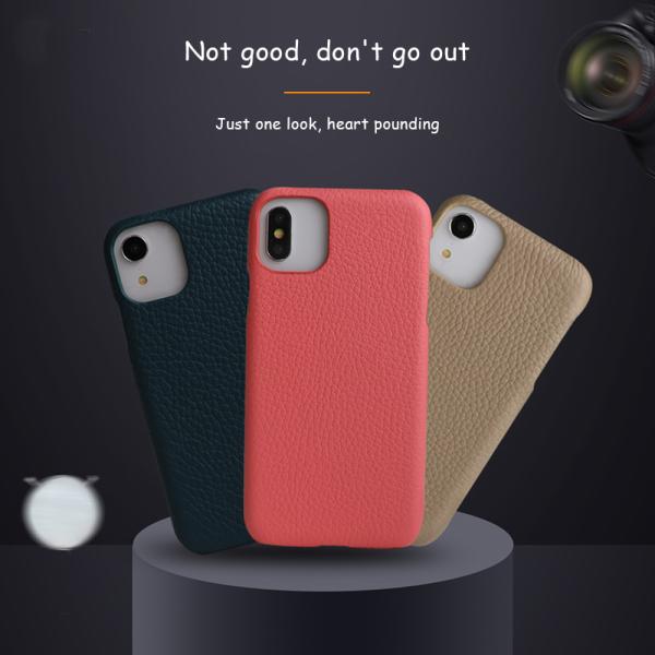 Minibook Handmade Luxury Full Grain Pebble Leather Phone Case for Iphone 13 14 Pro Max